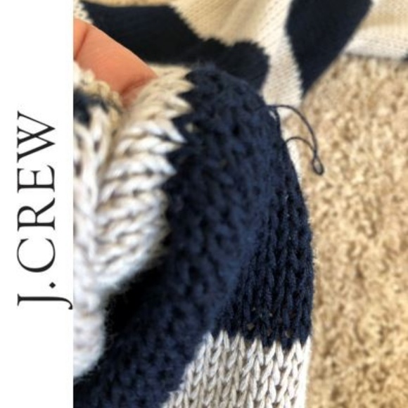 J. Crew Beach Sweater in Stripe blue tan line - Picture 4 of 4